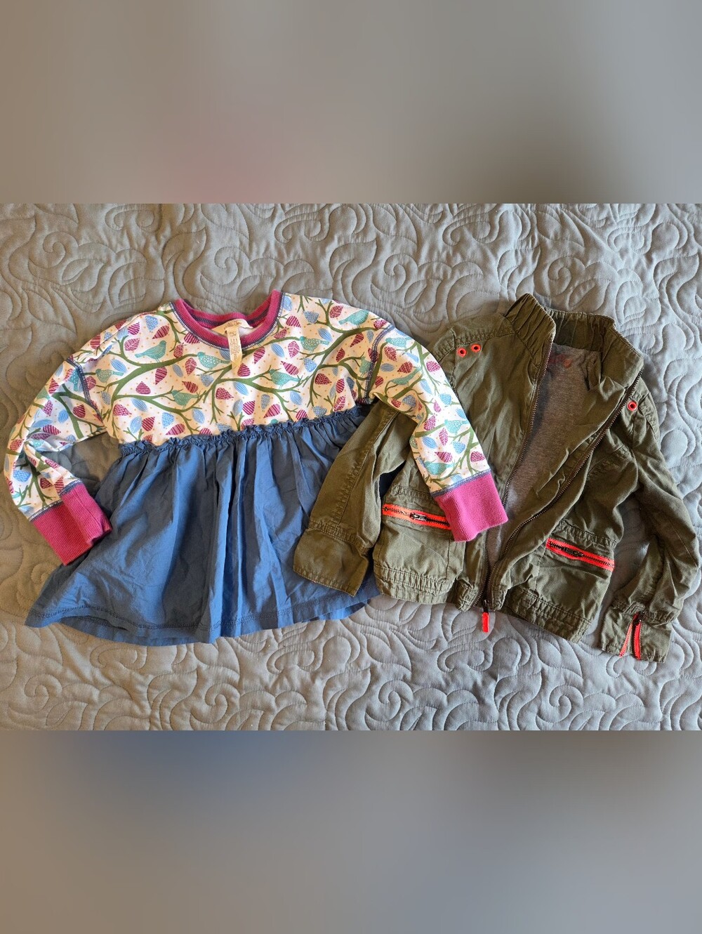 4T Matilda Jane Top & OshKosh Bigosh Olive Jacket Bundle. Girls.